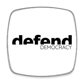 Defend Democracy - Statement Design - Viereckiger Kühlschrankmagnet - Weiß - Vorne
