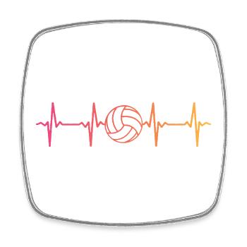 Volleyball Sunset Volleyball Heartbeat Volleyball - Square fridge magnet - white - Front