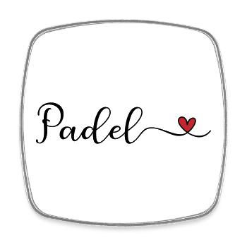 Padel Herz Design  - Viereckiger Kühlschrankmagnet - Weiß - Vorne