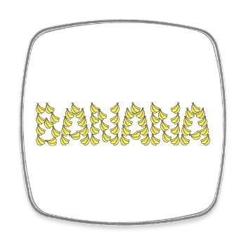 Cartoony banana typography - Square fridge magnet - white - Front