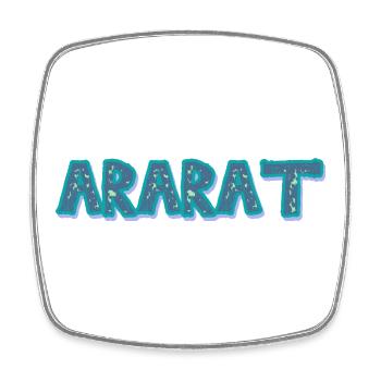ARARAT - Square fridge magnet - white - Front