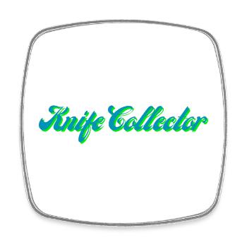 Knife Collector Gradient Script - Square fridge magnet - white - Front