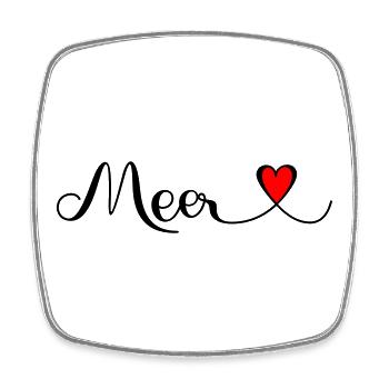Meer mit Herz - Geschenke für Freunde - Viereckiger Kühlschrankmagnet - Weiß - Vorne
