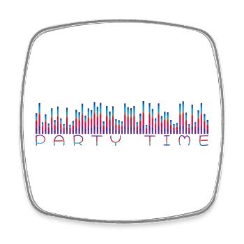 Neon Equalizer Party Time - Viereckiger Kühlschrankmagnet - Weiß - Vorne