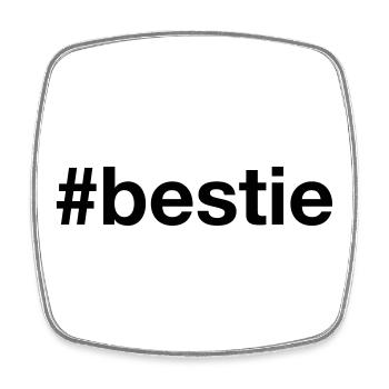BESTIE Hashtag Best Friend Bester Freund - Square fridge magnet - white - Front
