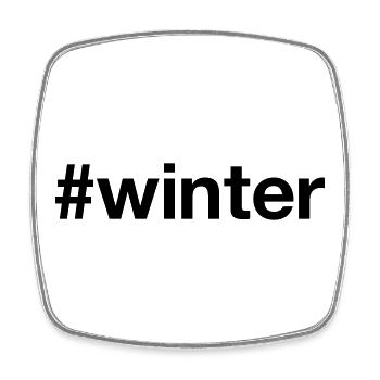 WINTER Hashtag Winter Sports Christmas - Square fridge magnet - white - Front