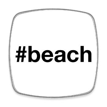BEACH Hashtag Strand Summer - Square fridge magnet - white - Front