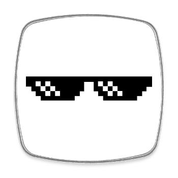 Pixelbrille Deal with it Sonnebrille - Viereckiger Kühlschrankmagnet - Weiß - Vorne