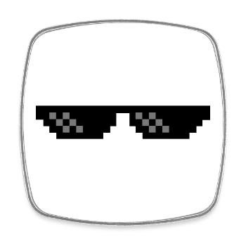 Pixel Brille Gangster - Viereckiger Kühlschrankmagnet - Weiß - Vorne