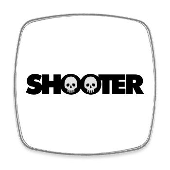 Shooter | Schütze | Totenkopf | Skull - Magnet carré - blanc - Devant