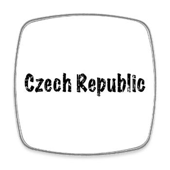 Czech Republic - Viereckiger Kühlschrankmagnet - Weiß - Vorne