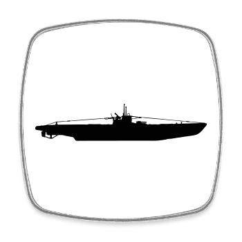 U-Boot , Kriegsmariene, U Boot , Marine (25) - Viereckiger Kühlschrankmagnet - Weiß - Vorne