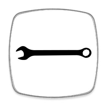 wrench tool profession - Viereckiger Kühlschrankmagnet - Weiß - Vorne
