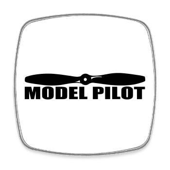 Modèle Pilot - Magnet carré - blanc - Devant