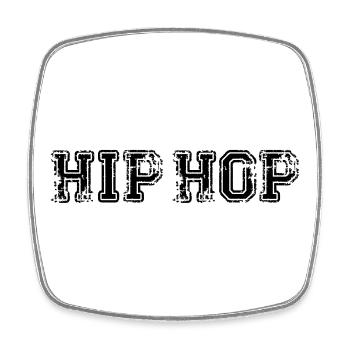 HIP HOP Rap Oldschool - Magnet carré - blanc - Devant