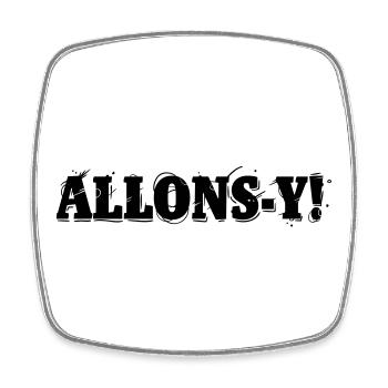 Allons-y! - Square fridge magnet - white - Front