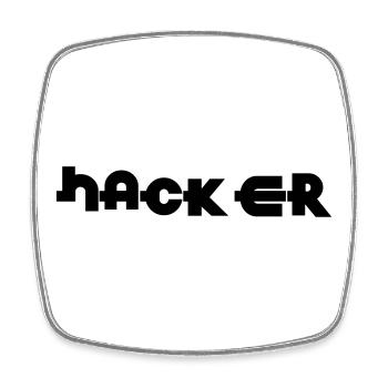 Hacker - Viereckiger Kühlschrankmagnet - Weiß - Vorne