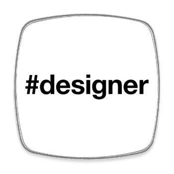 DESIGNER Hashtag Mode Grafik Kreativ - Viereckiger Kühlschrankmagnet - Weiß - Vorne