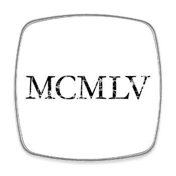 MCMLV Vintage 1955 Roman Birthday Year - Square fridge magnet - white - Front