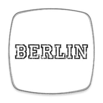 Berlin (Vintage/Weiß) - Viereckiger Kühlschrankmagnet - Weiß - Vorne