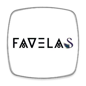 FAVELAS | Latino Style Print - Viereckiger Kühlschrankmagnet - Weiß - Vorne