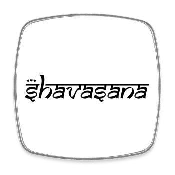 OM SHAVASANA - Magnet carré - blanc - Devant