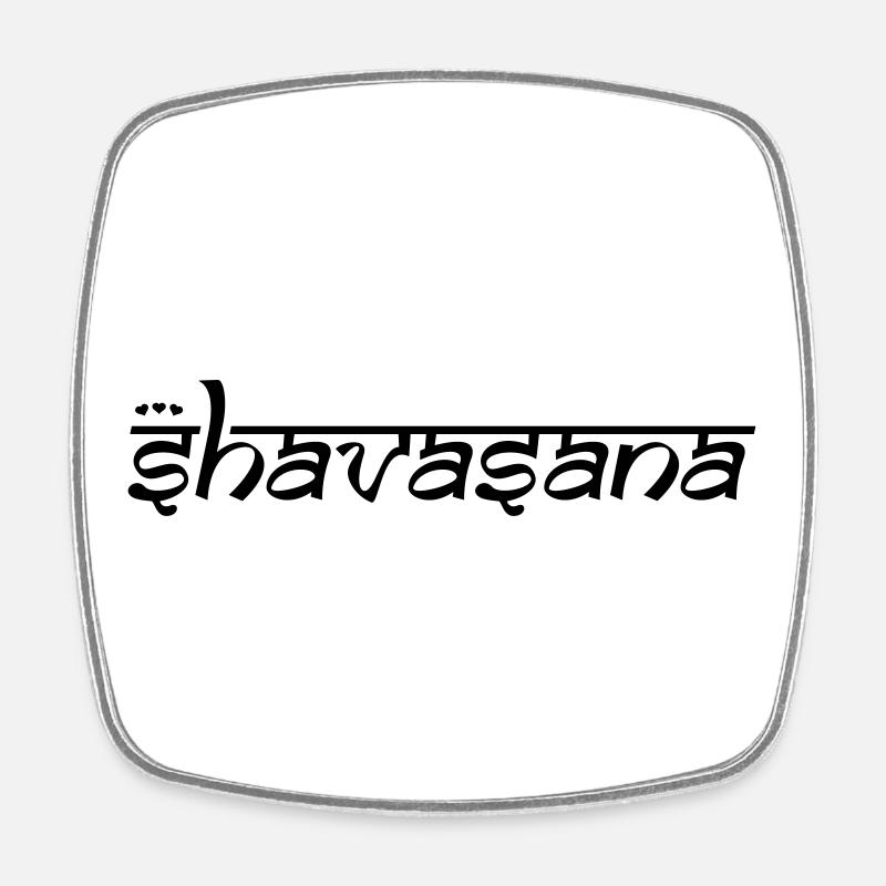 OM SHAVASANA - Viereckiger Kühlschrankmagnet - Weiß