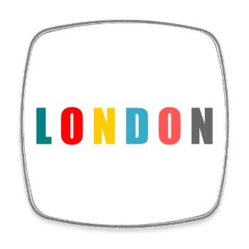 London - Viereckiger Kühlschrankmagnet - Weiß - Vorne