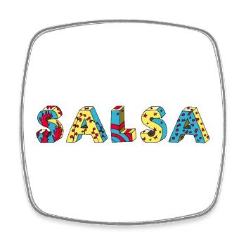Salsa Rueda Latino cool positiv Logo - Viereckiger Kühlschrankmagnet - Weiß - Vorne