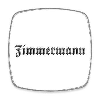 Zimmermann - Viereckiger Kühlschrankmagnet - Weiß - Vorne