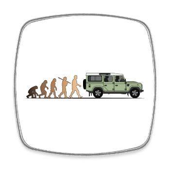 Defender Evolution 110 Farbe - Viereckiger Kühlschrankmagnet - Weiß - Vorne