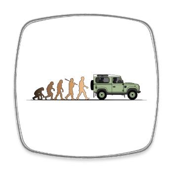 Defender Evolution 90 Farbe - Viereckiger Kühlschrankmagnet - Weiß - Vorne
