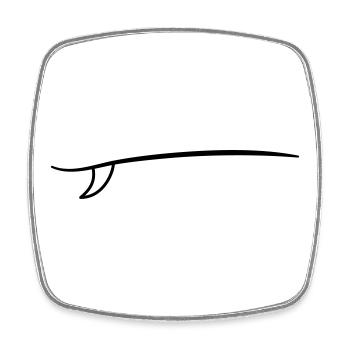 Surfboard Icon Outline Surfing - Square fridge magnet - white - Front