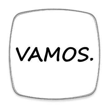 Vamos - Square fridge magnet - white - Front