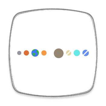 Solar system planets - Square fridge magnet - white - Front