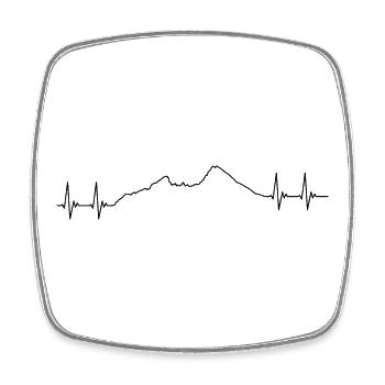 ekg watzmann, Berg, Profil, Alpen Bergsteigen puls - Viereckiger Kühlschrankmagnet - Weiß - Vorne