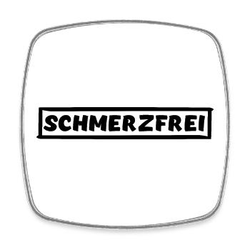 SCHMERZFREI - Viereckiger Kühlschrankmagnet - Weiß - Vorne