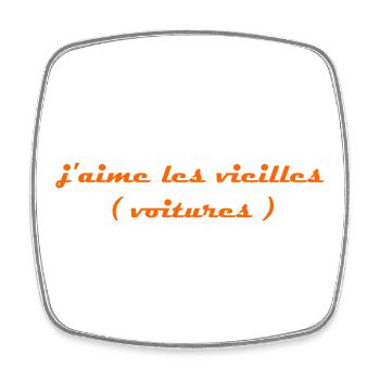 j aime les vieilles voitures orange - Magnet carré - blanc - Devant