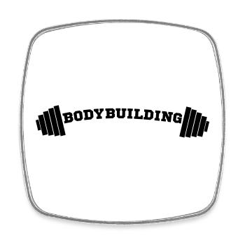 Bodybuilding - Viereckiger Kühlschrankmagnet - Weiß - Vorne