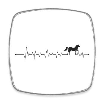 Heartbeat horse - Square fridge magnet - white - Front