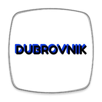 Dubrovnik Schriftzug im 3D-Design - Viereckiger Kühlschrankmagnet - Weiß - Vorne