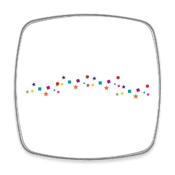 Star Confetti Colorful Party Carnival Birthday - Square fridge magnet - white - Front