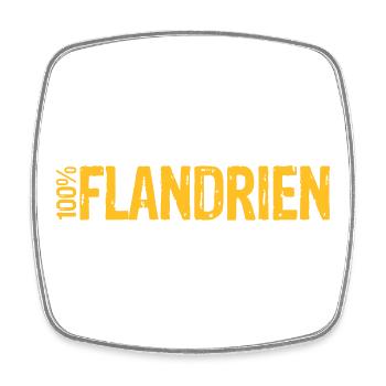 100% Flandrien - Square fridge magnet - white - Front