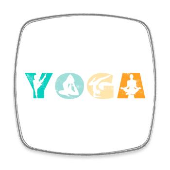 Yoga - Square fridge magnet - white - Front