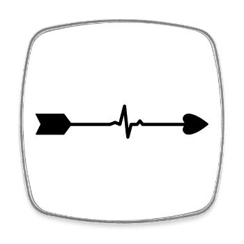 Arrow with heart - Square fridge magnet - white - Front