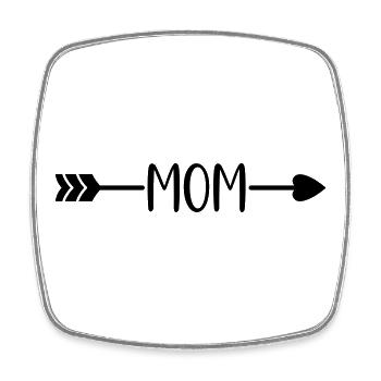 Mom - Viereckiger Kühlschrankmagnet - Weiß - Vorne