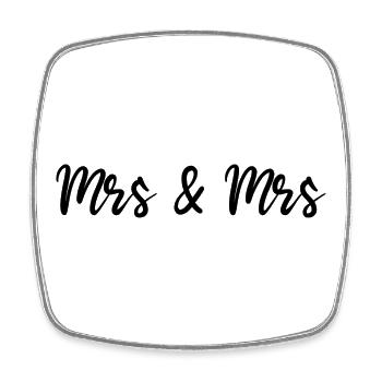 Mrs & Mrs - Viereckiger Kühlschrankmagnet - Weiß - Vorne