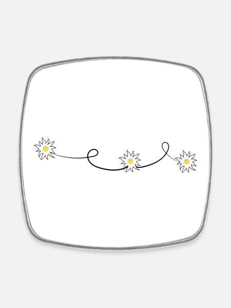 Edelweiss - Magnet carré - blanc