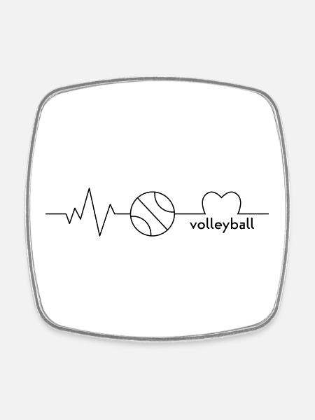 volleyball - Square fridge magnet - white