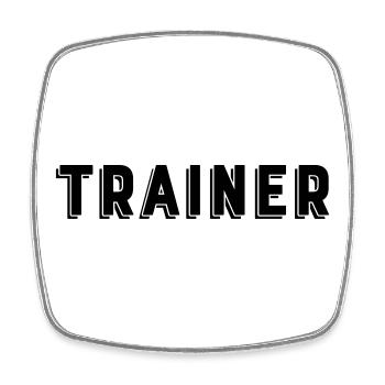 Trainer - Viereckiger Kühlschrankmagnet - Weiß - Vorne